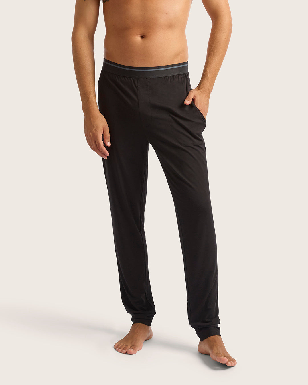 Men's Cuffed Sleep Pants - Black