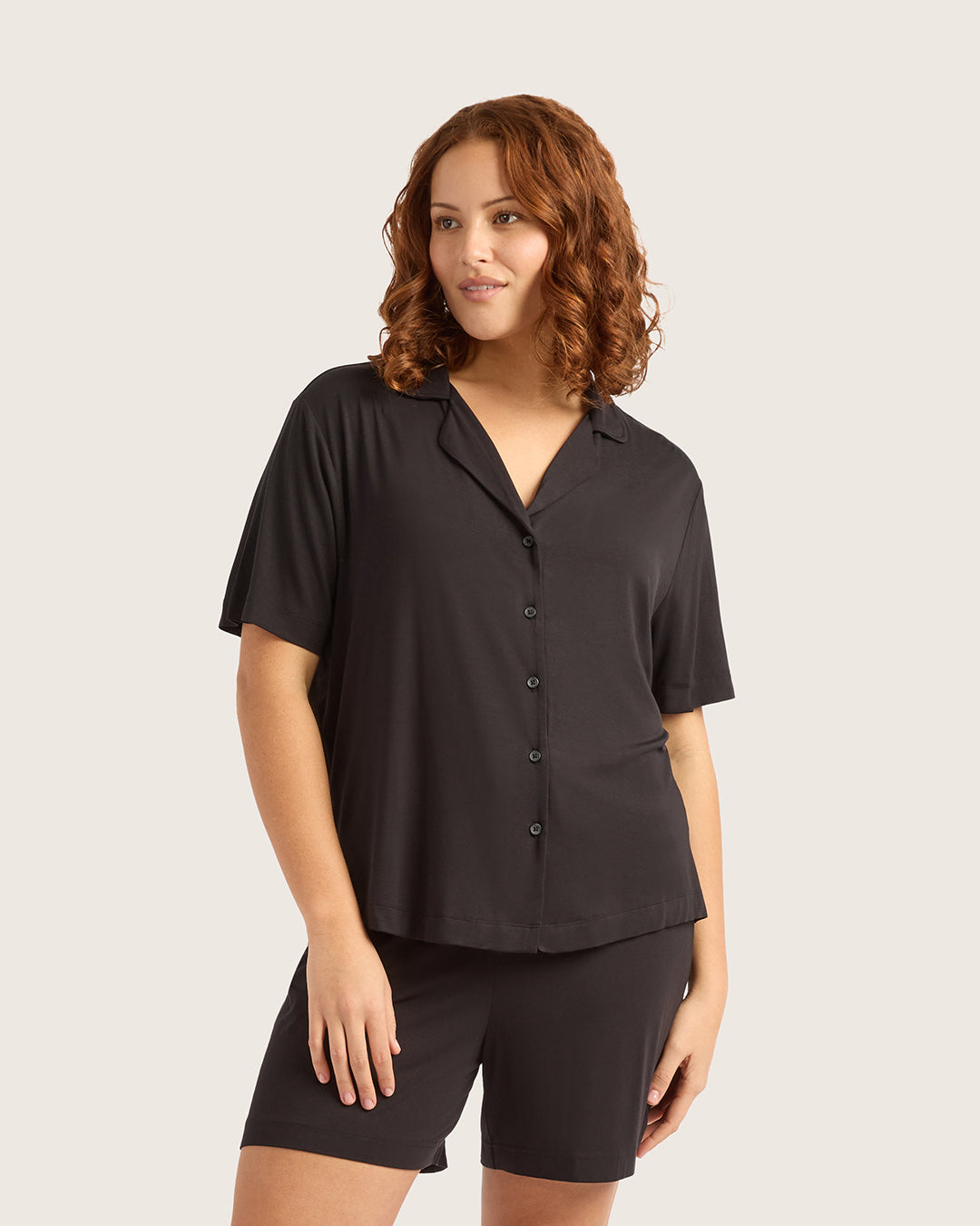 Goodnight Short Sleeve Sleep Shirt - Black