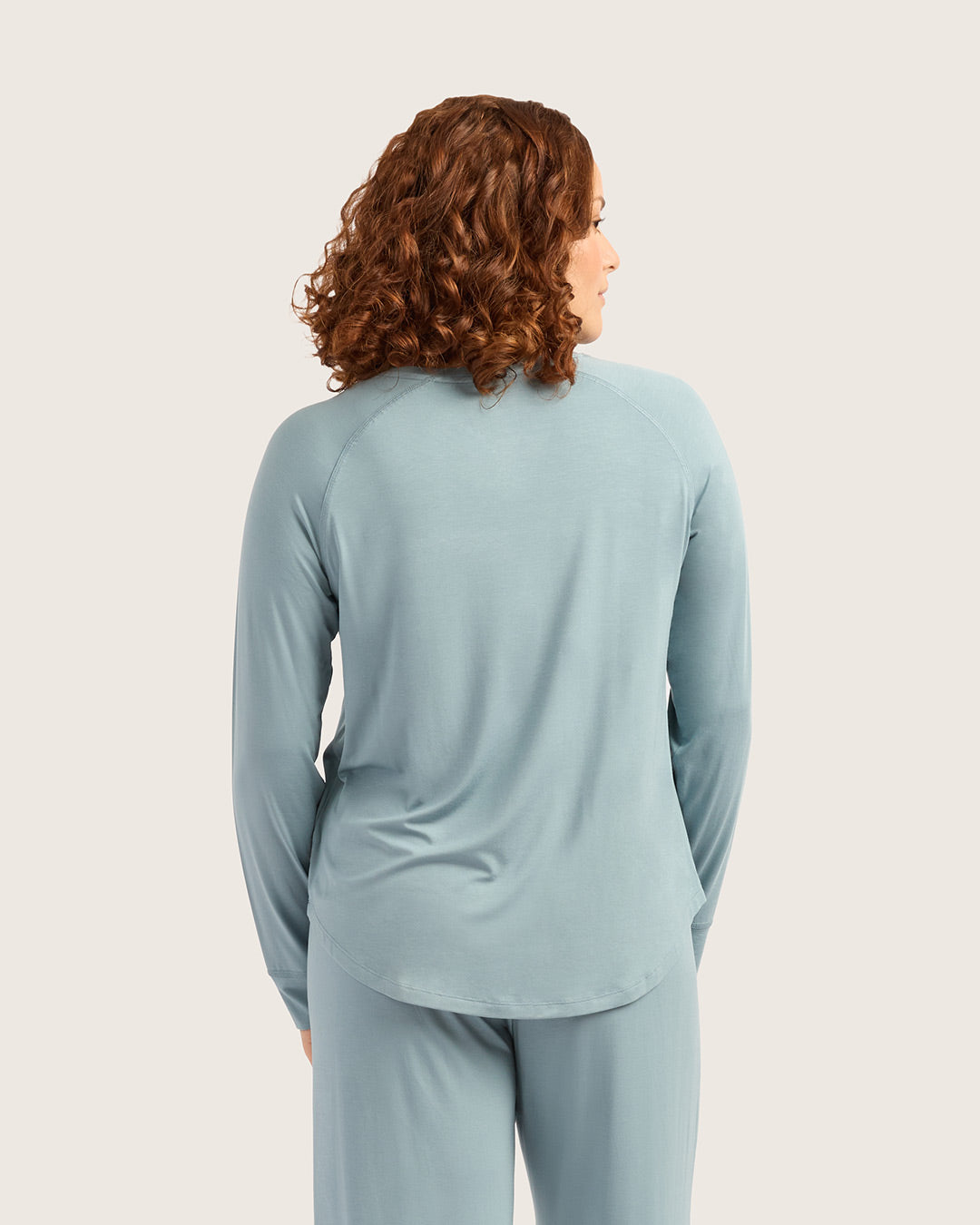 Goodnight Raglan Sleep Top - Mineral Blue