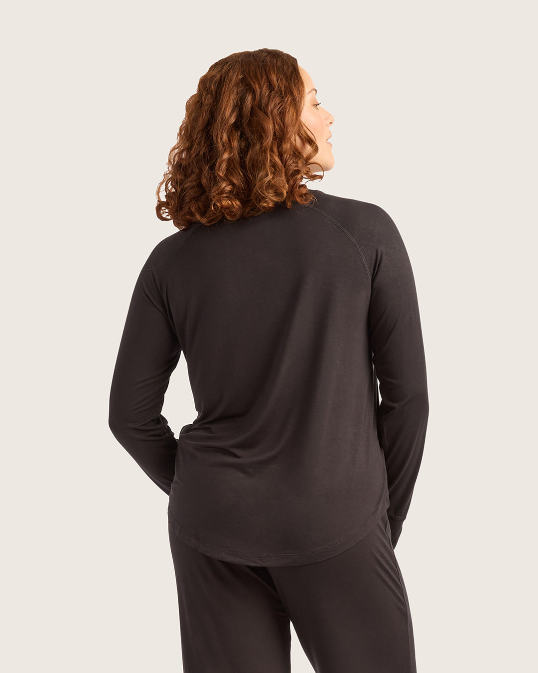 Goodnight Raglan Sleep Top - Black
