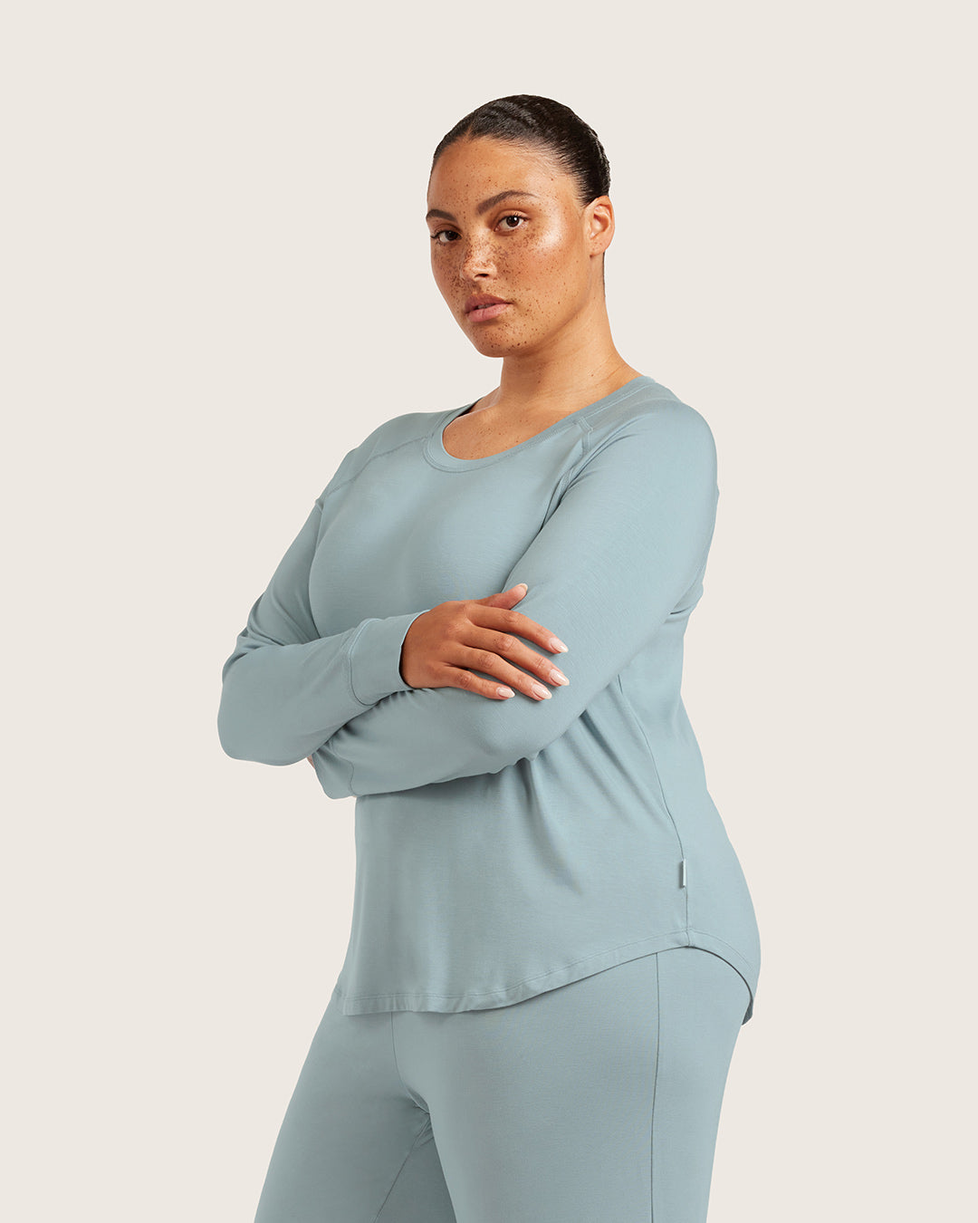 Goodnight Raglan Sleep Top - Mineral Blue