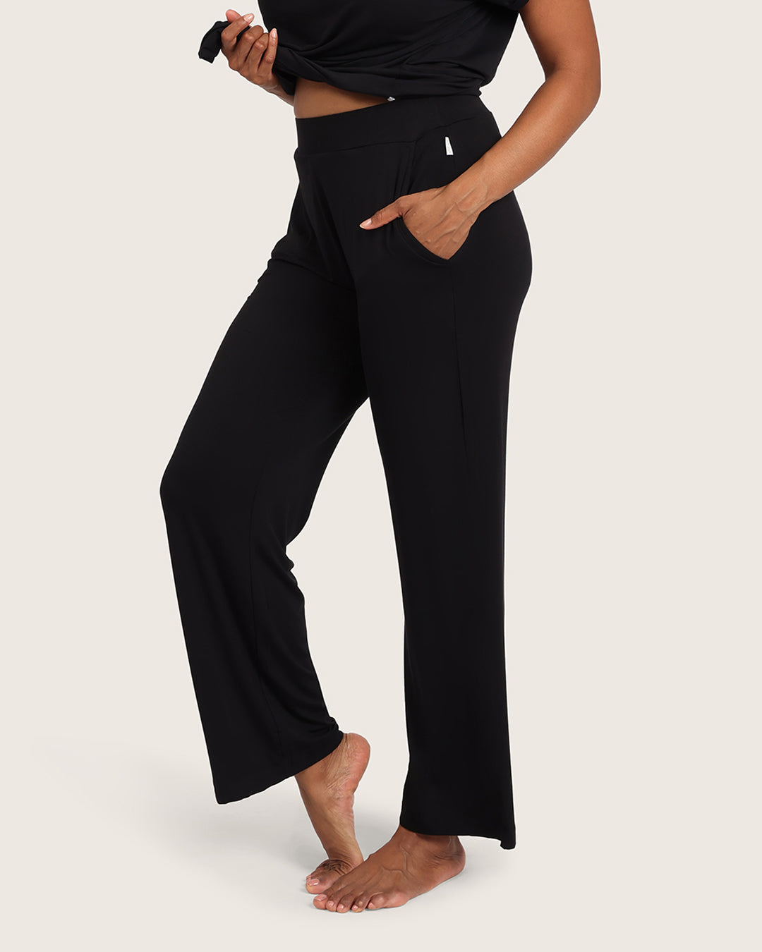 Downtime Wide Leg Lounge Pants - Black
