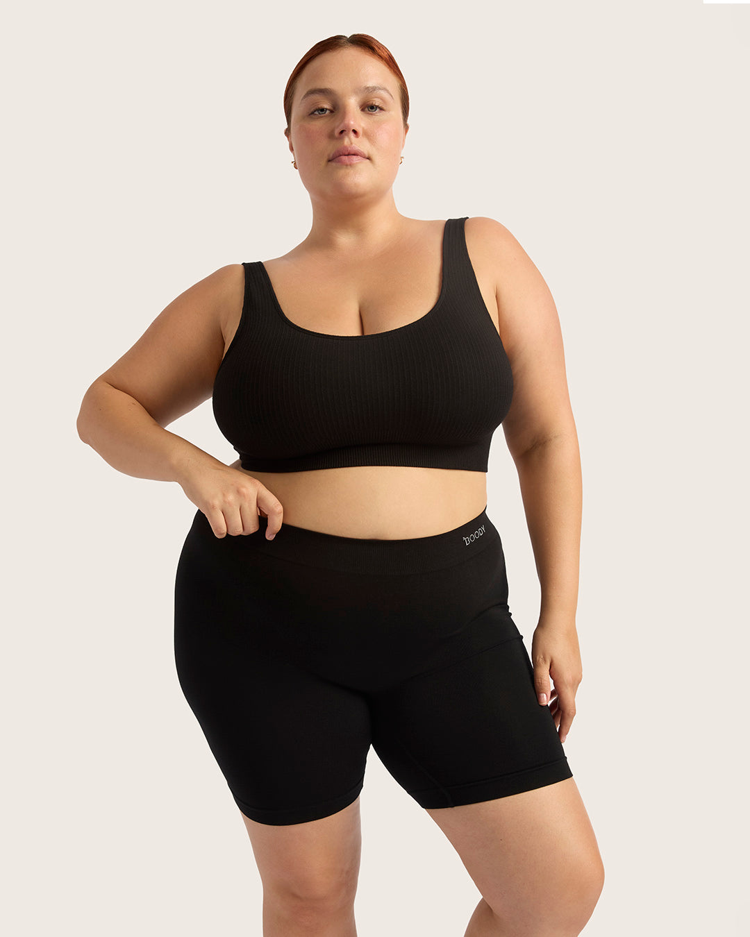 Ribbed Seamfree Crop - Black