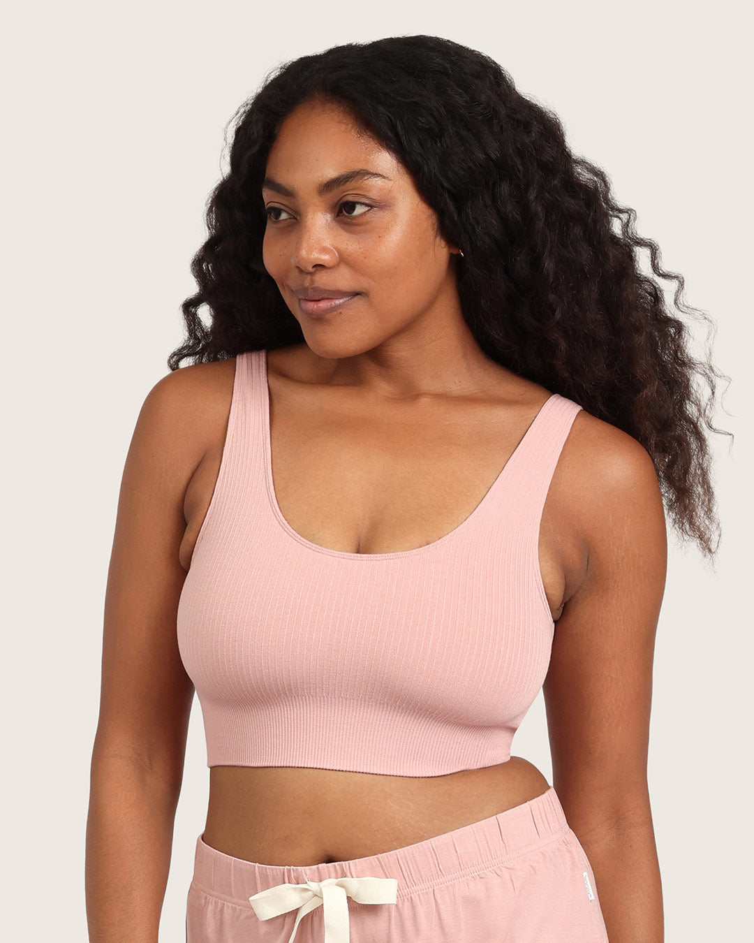 Ribbed Seamfree Crop-Dusty Pink