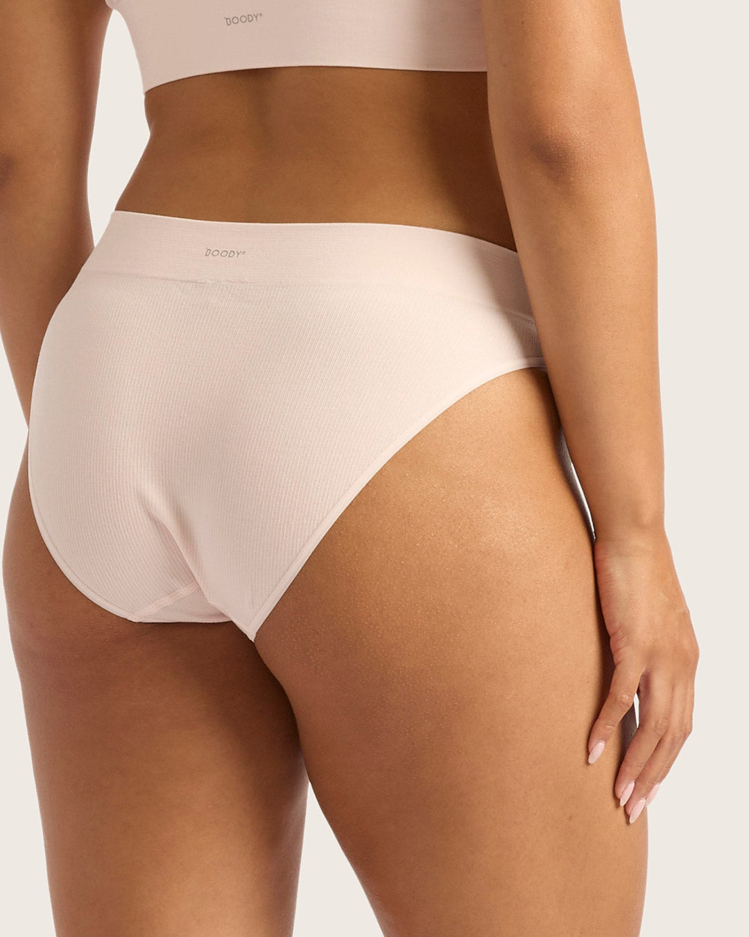 LYOLYTE Ribbed High Leg Briefs - Powder Pink
