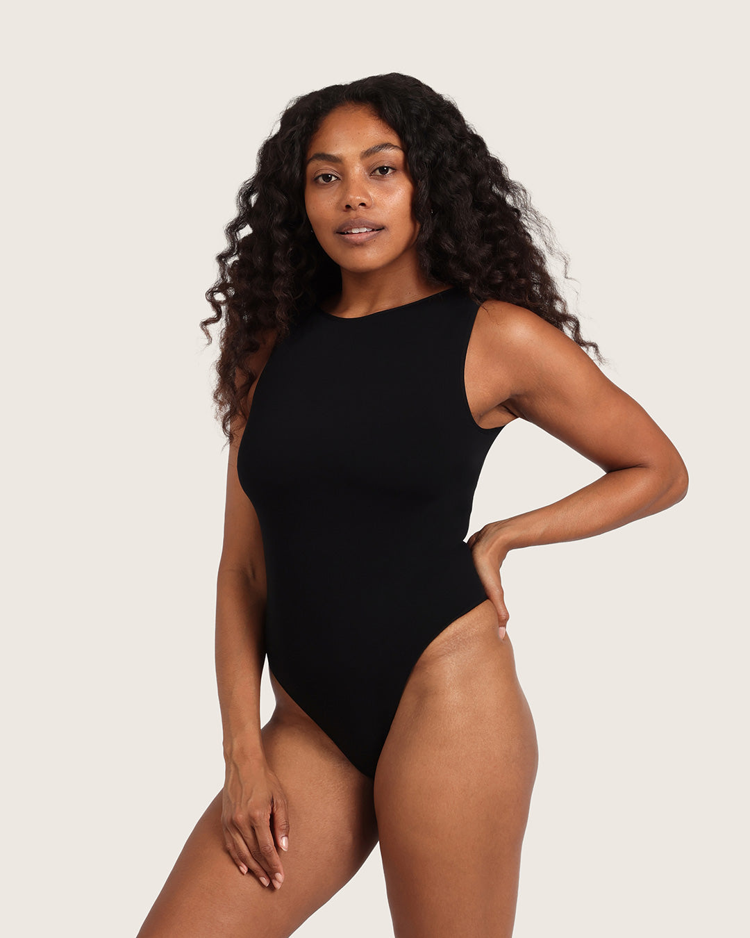 Ribbed Boat Neck Bodysuit - Black