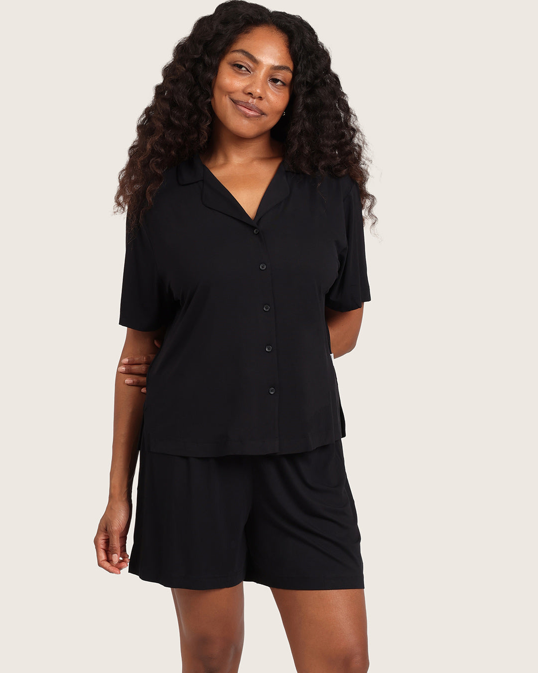 Goodnight Long Sleep Shorts - Black