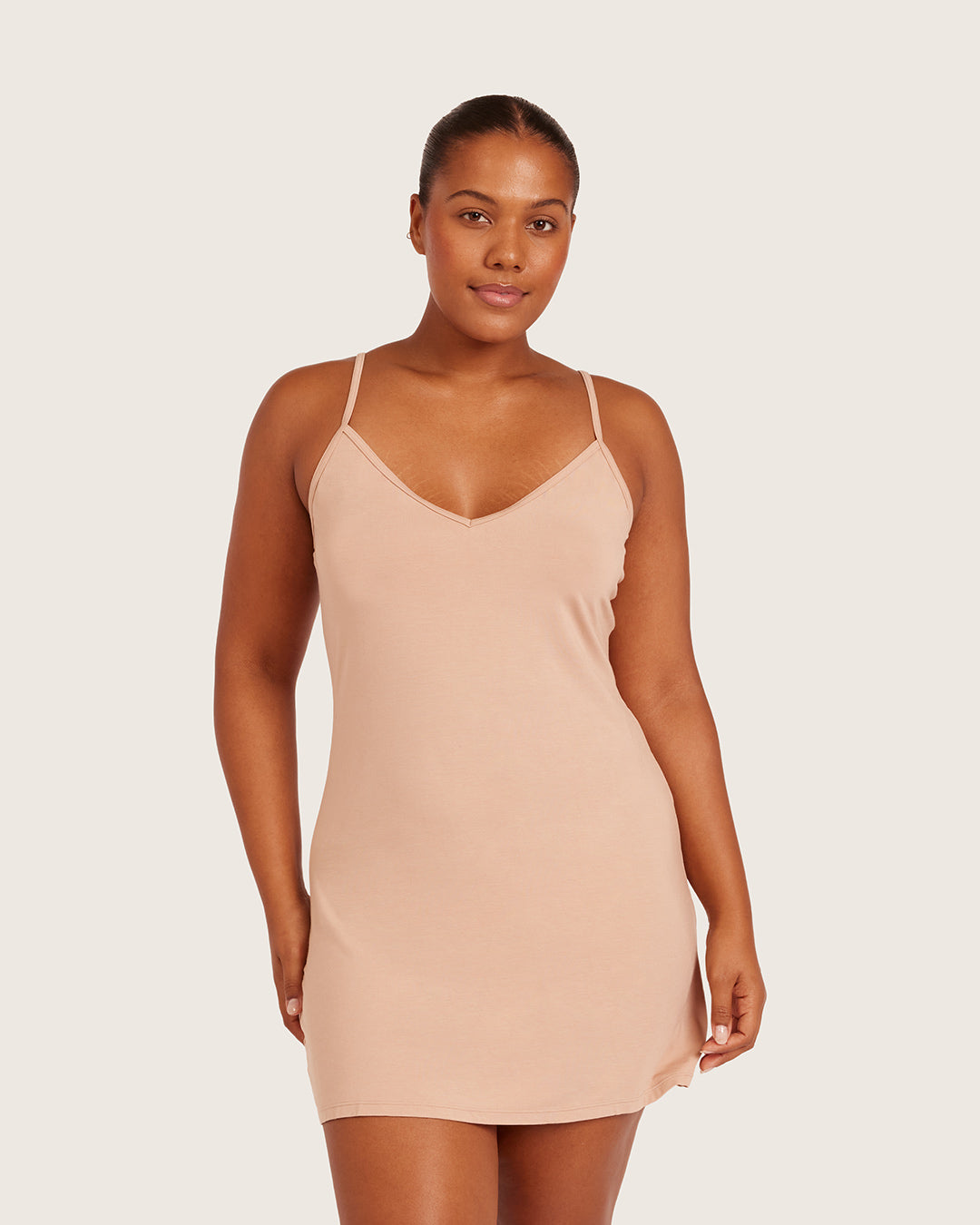 Base Layer V-Neck Slip-Almond