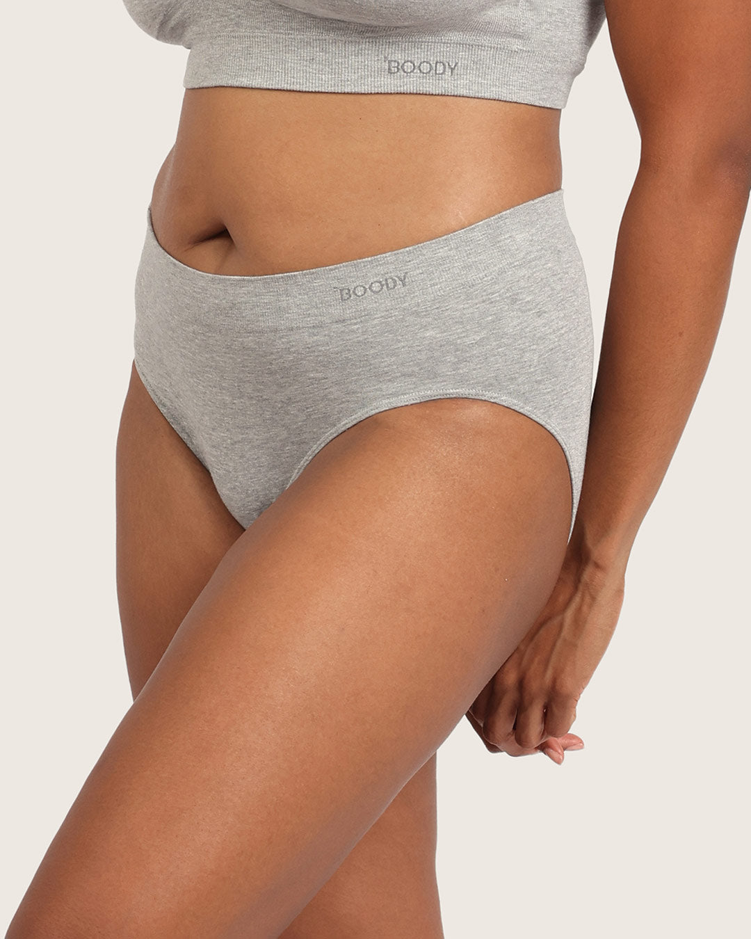 Midi Briefs - Light Grey Marl