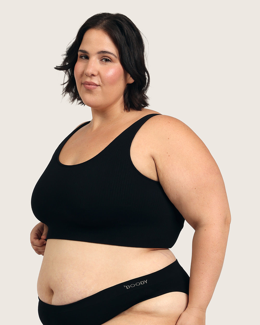 Ribbed Seamfree Crop - Black