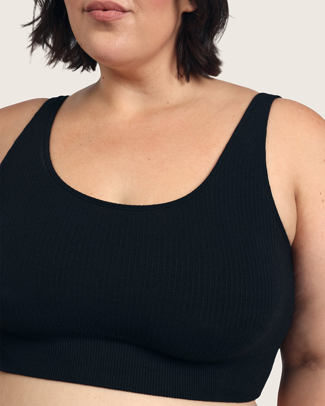 Ribbed Seamfree Crop - Black