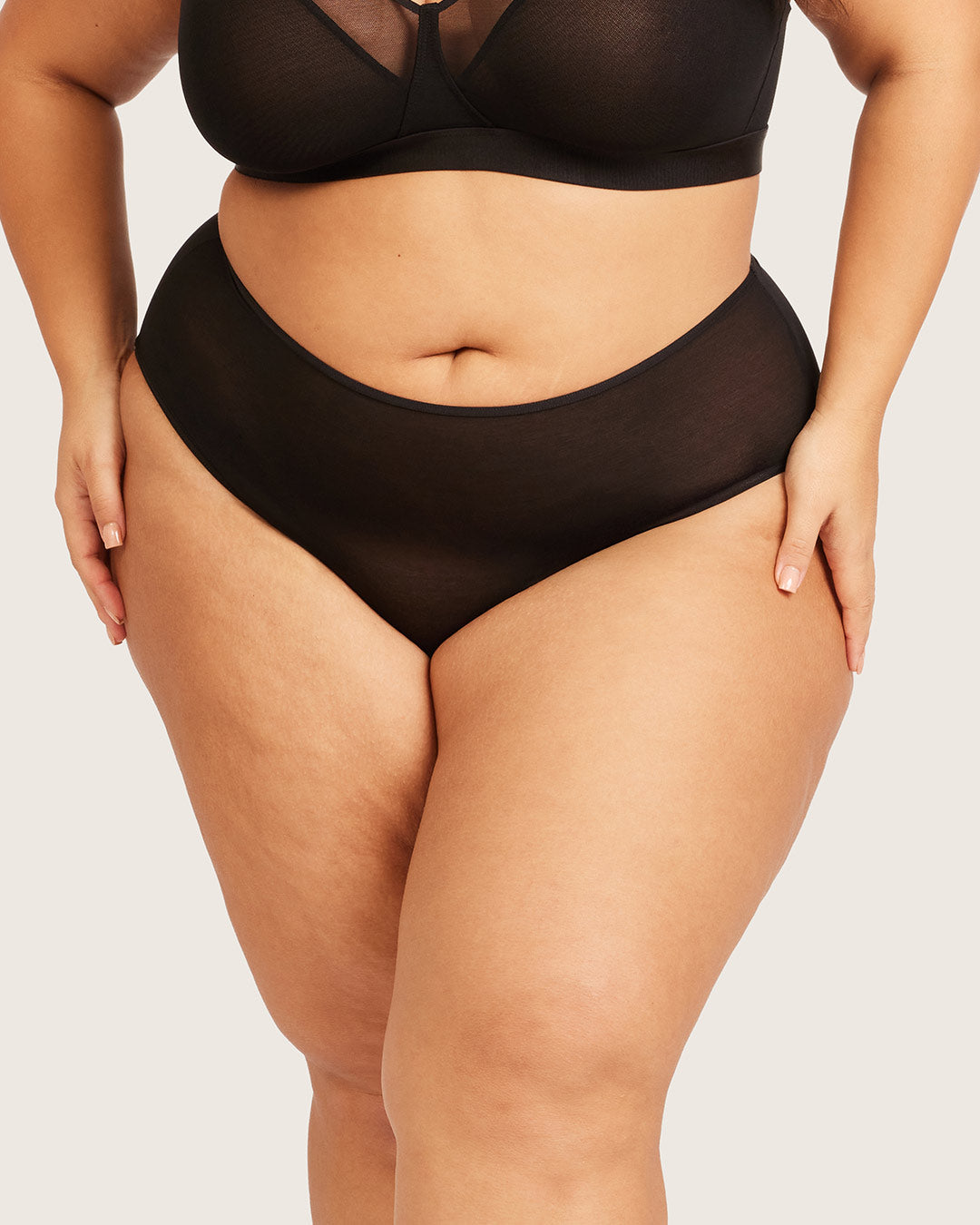 FreeMesh High-Cut Full Briefs - Black