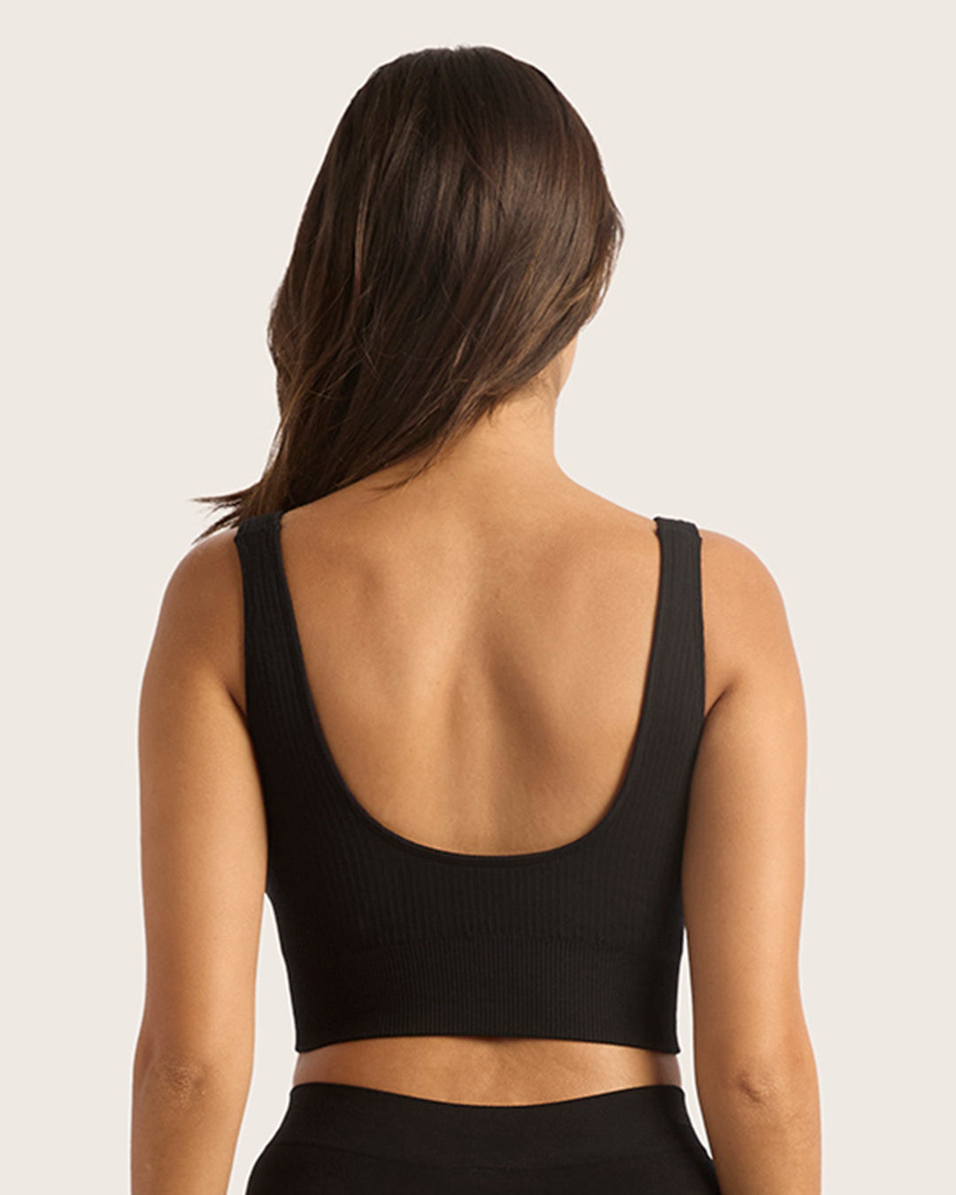 Ribbed Seamfree Crop - Black