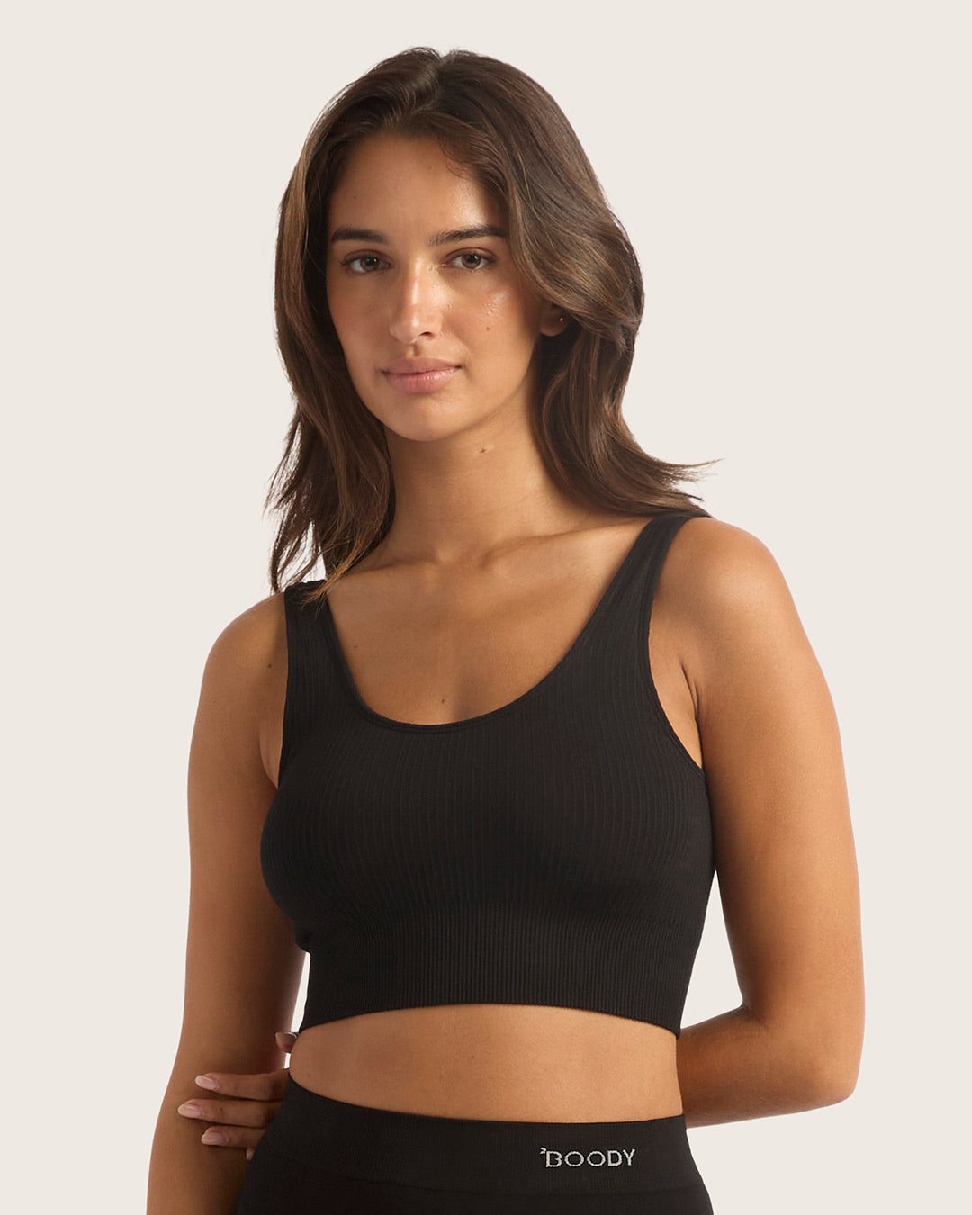 Ribbed Seamfree Crop - Black