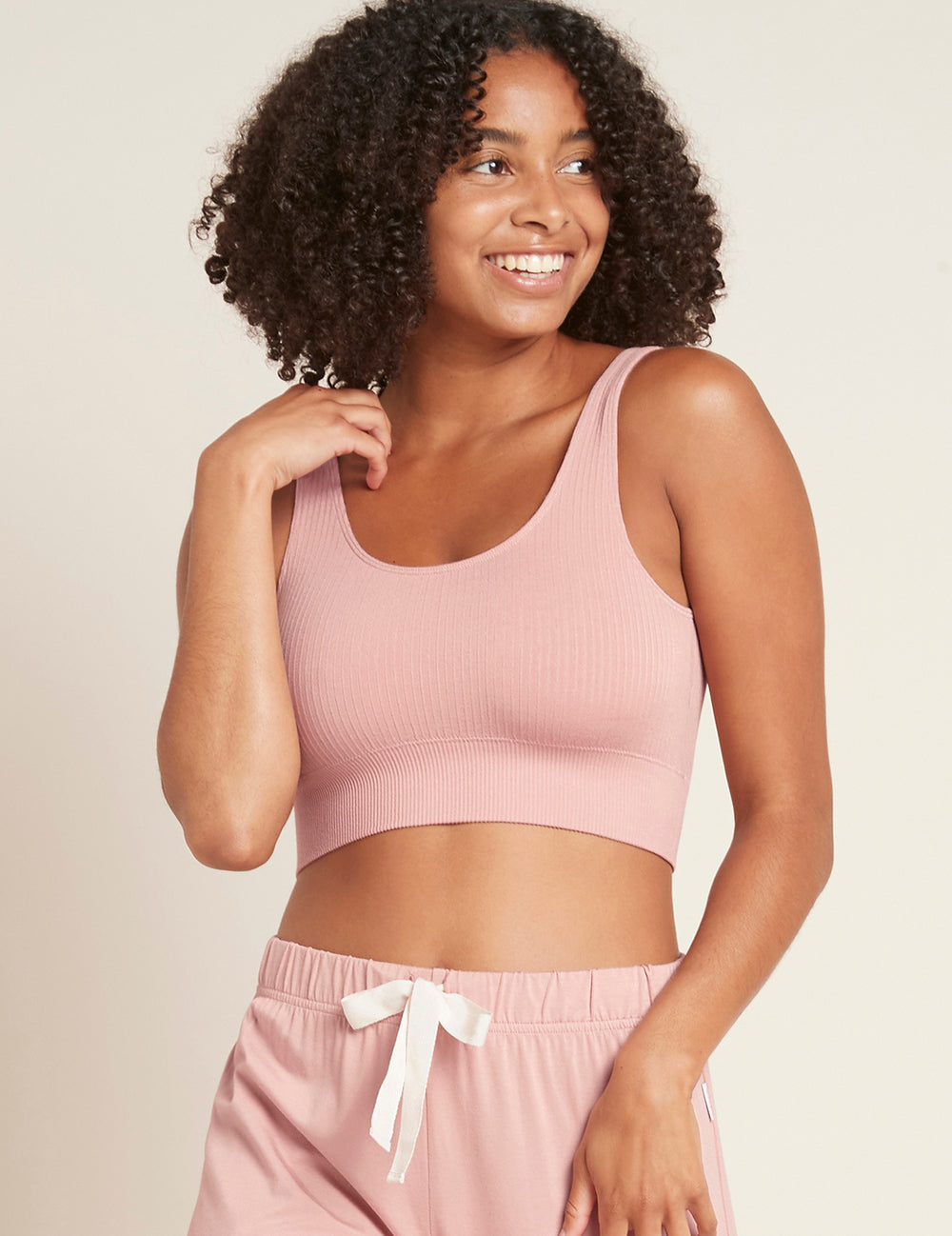 Ribbed Seamfree Crop-Dusty Pink