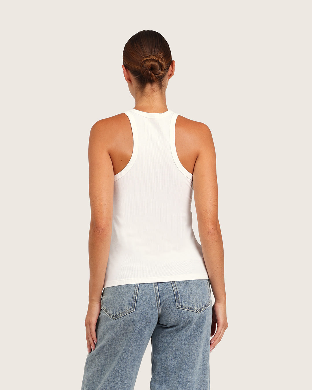 Women's Ribbed Racerback Tank - White