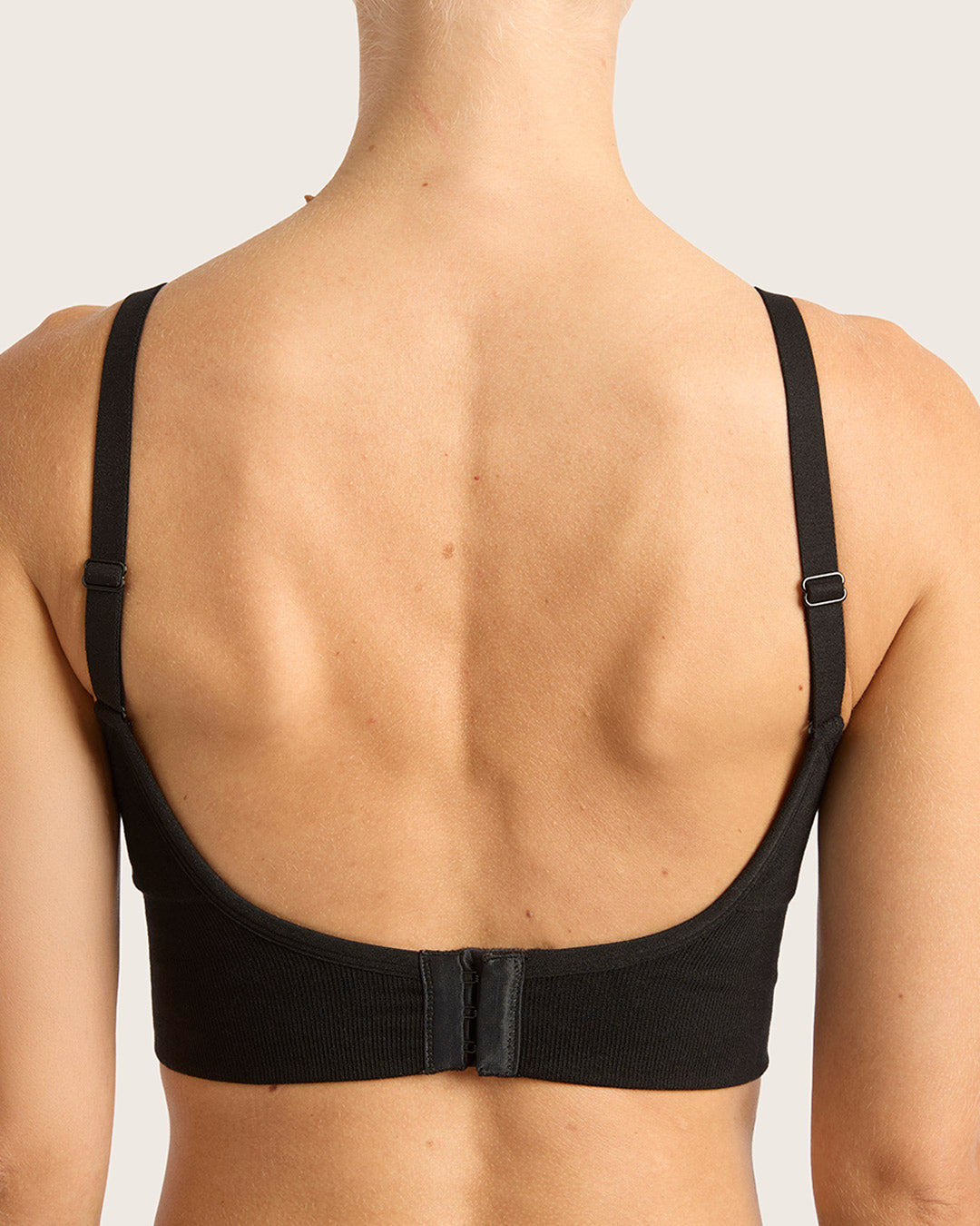 Wireless Low Back Bra - Black