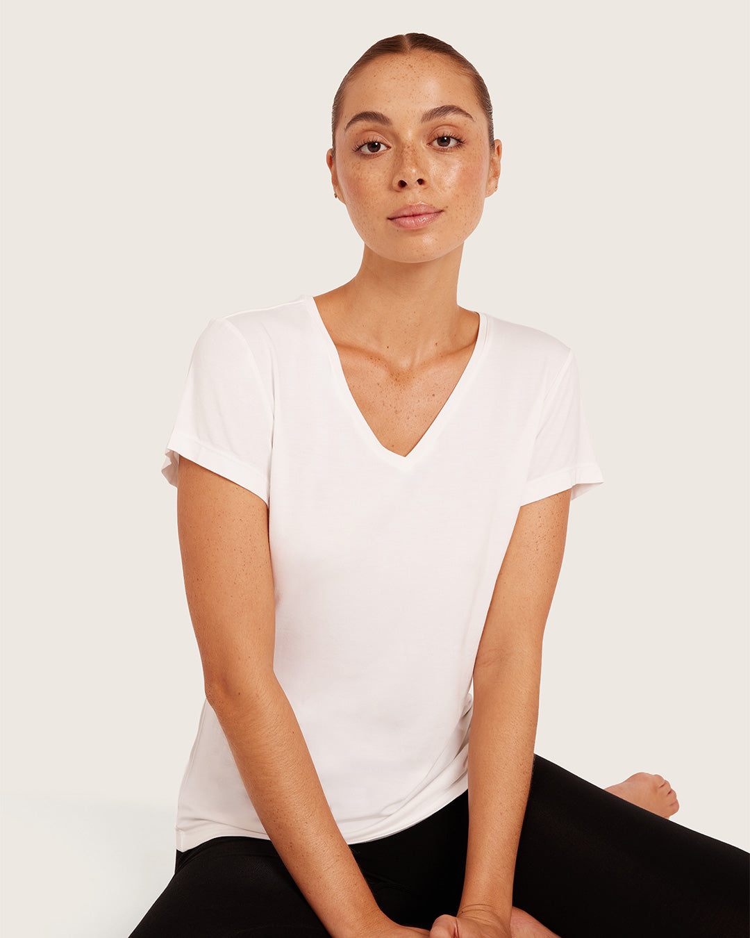 Women's Base Layer V-Neck T-Shirt - White