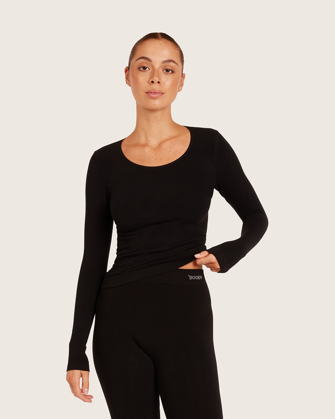 Women's Base Layer Long Sleeve Top - Black