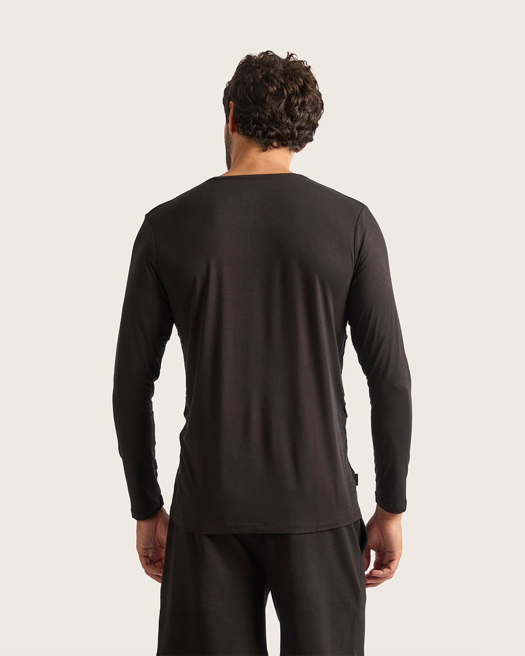 Men's Long Sleeve Crew Neck T-Shirt - Black