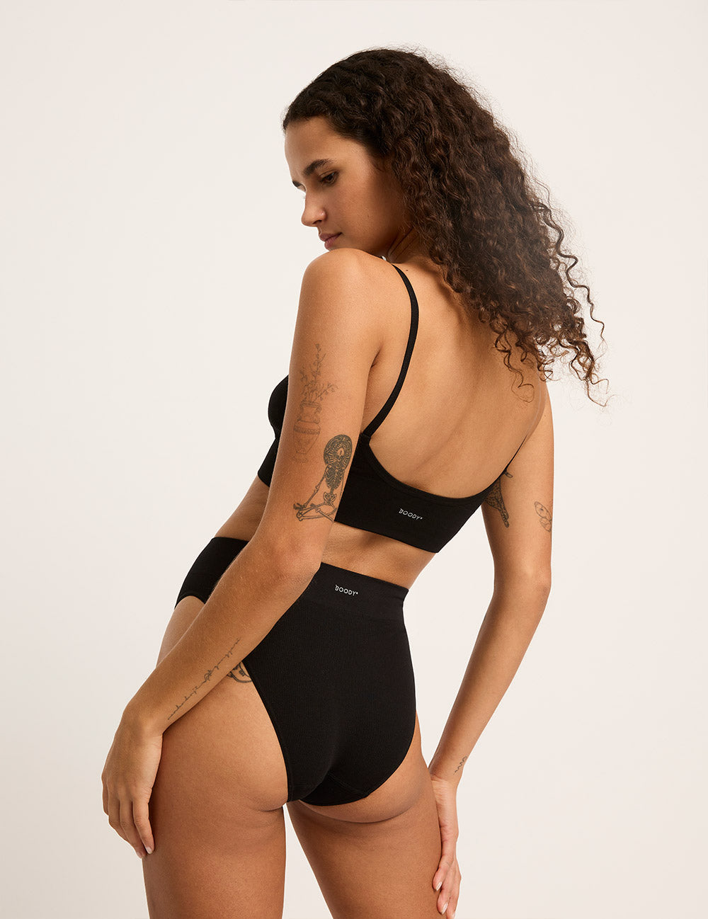 LYOLYTE Ribbed High Leg Brief - Black
