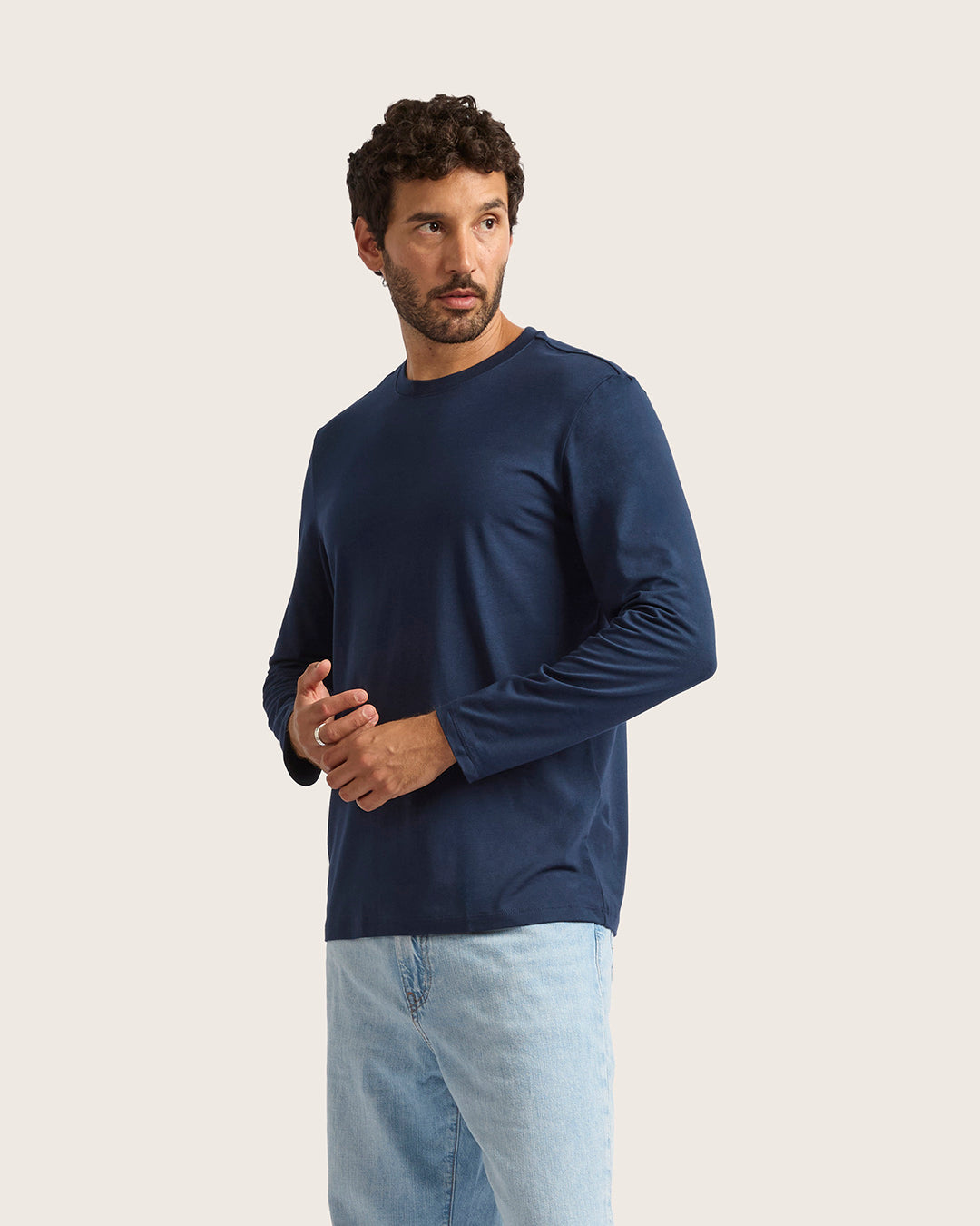 Men's Classic Long Sleeve T-Shirt - Navy