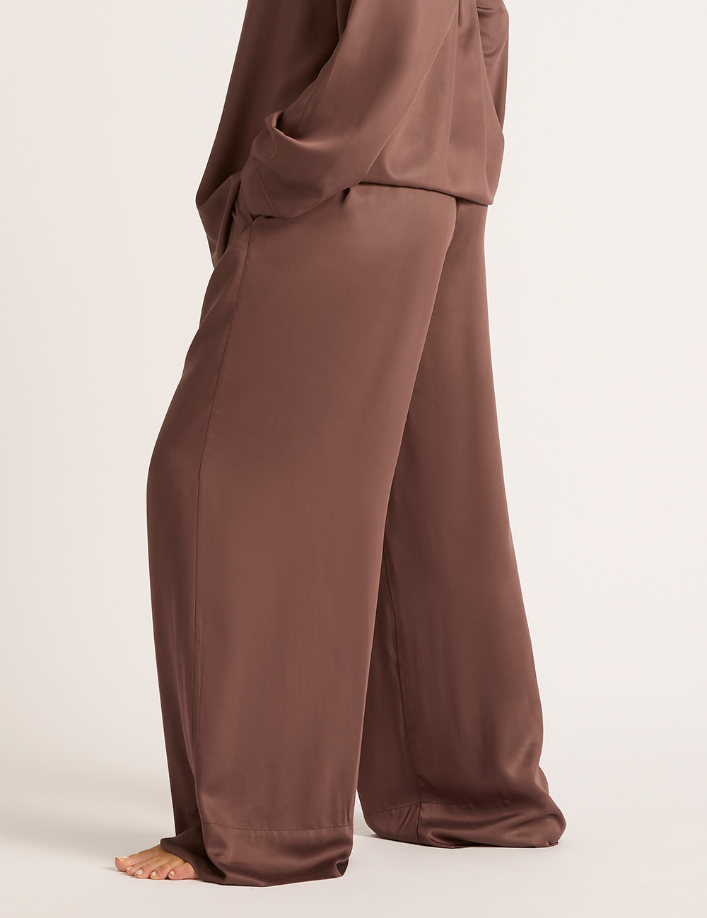 Vegan Silk Wide Leg Pant - Garnet