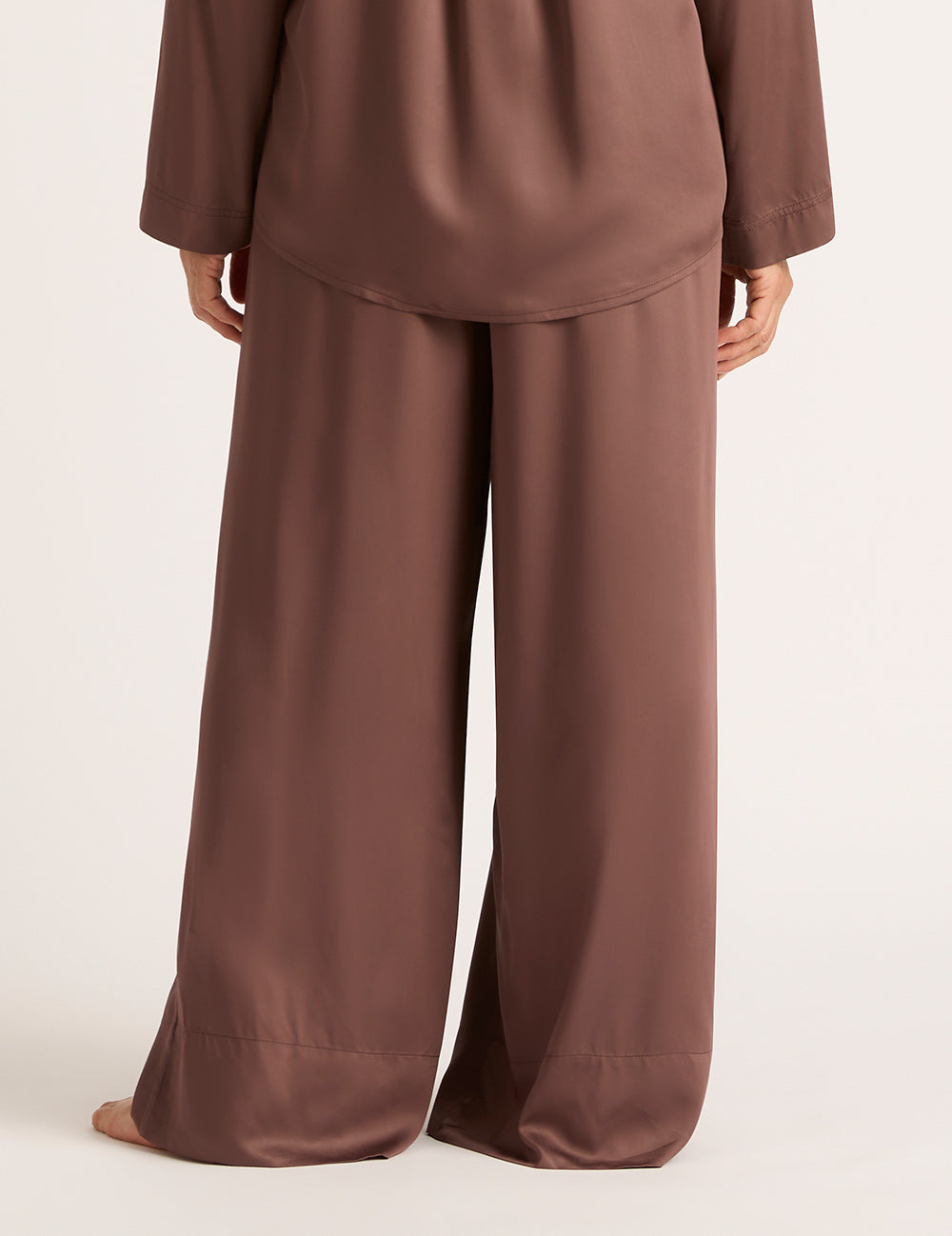 Vegan Silk Wide Leg Pant - Garnet