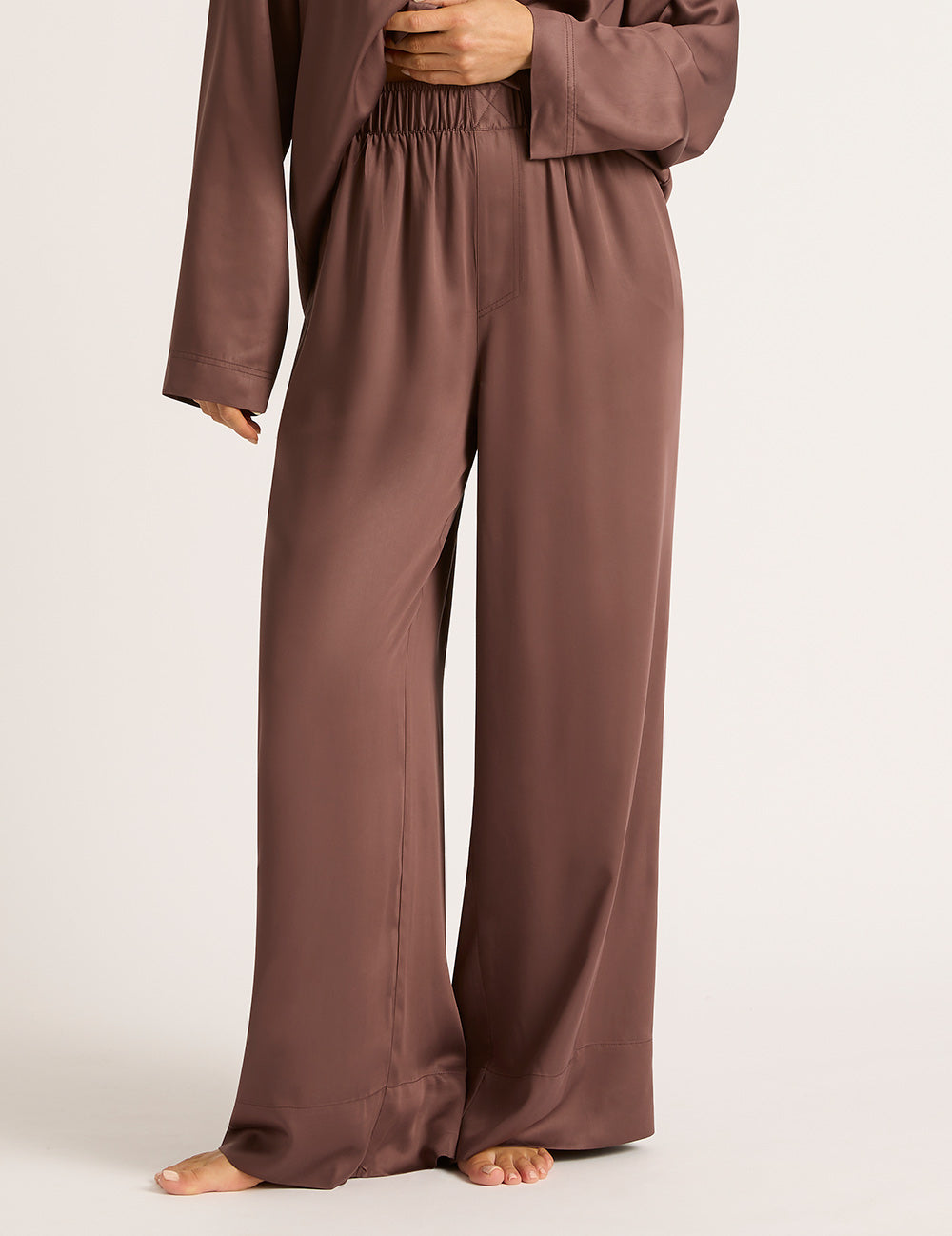Vegan Silk Wide Leg Pant - Garnet