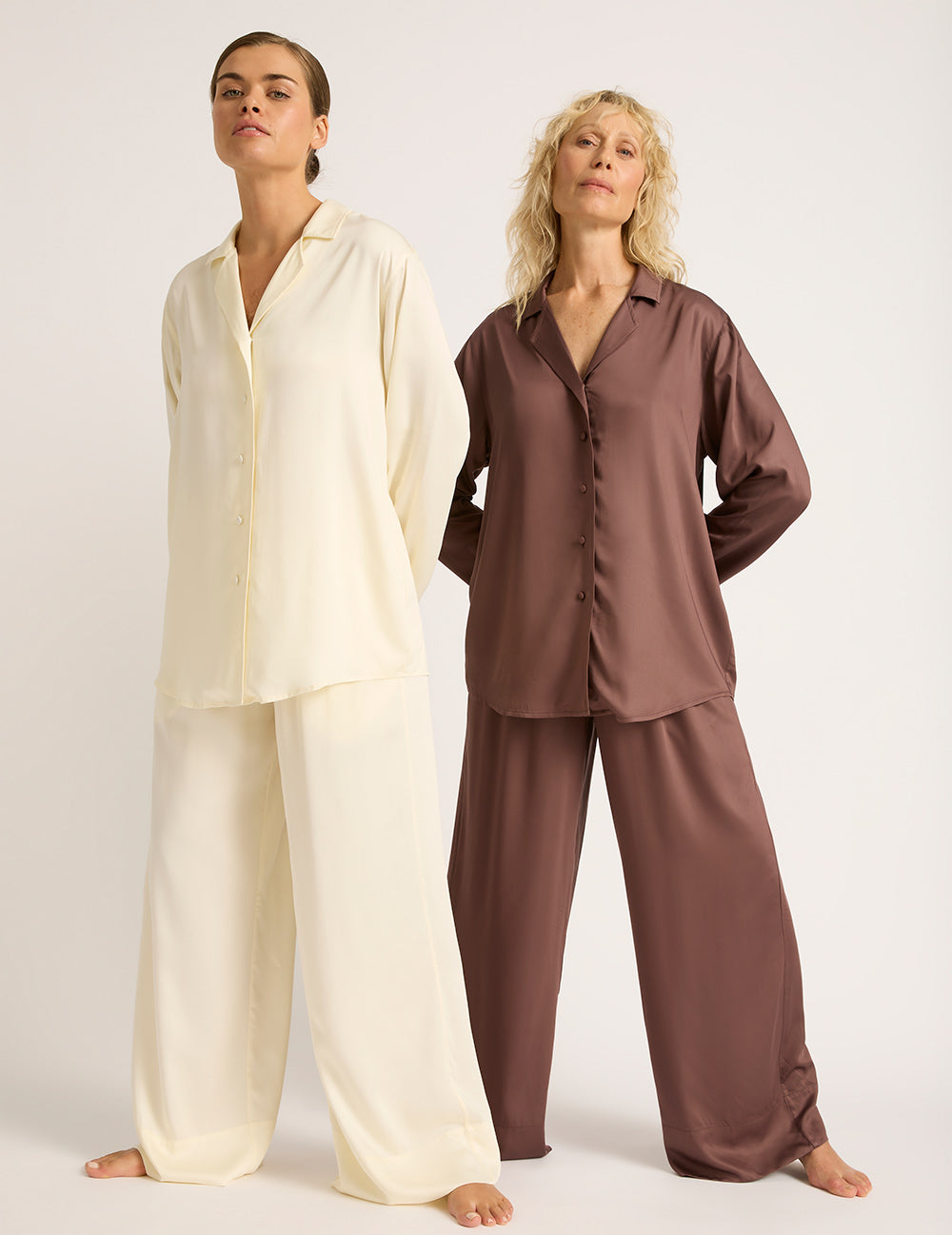 Vegan Silk Wide Leg Pant - Pearl
