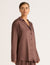 Vegan Silk Long Sleeve Sleep Shirt - Garnet
