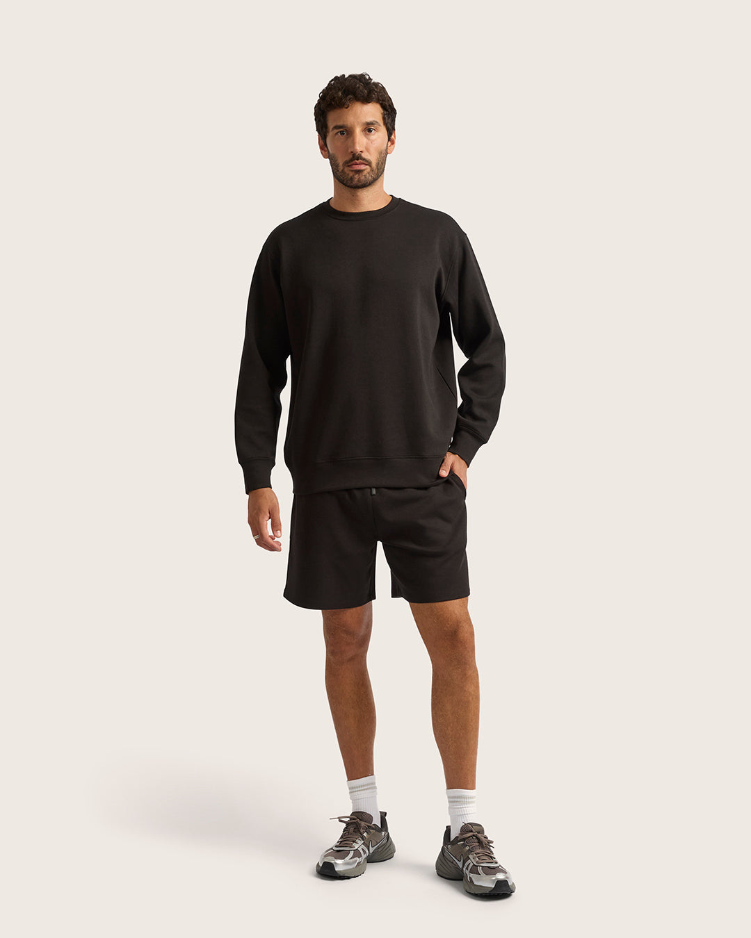 Bamboo CloudKnit Men's Crew Neck Sweater - Black