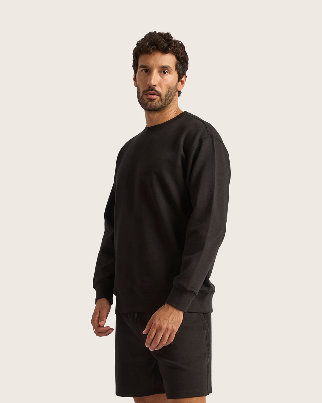 Bamboo CloudKnit Men's Crew Neck Sweater - Black