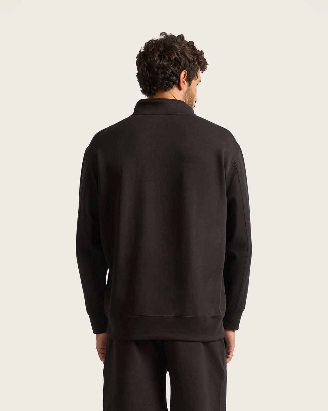 Bamboo CloudKnit Men's Quarter Zip Sweater - Black