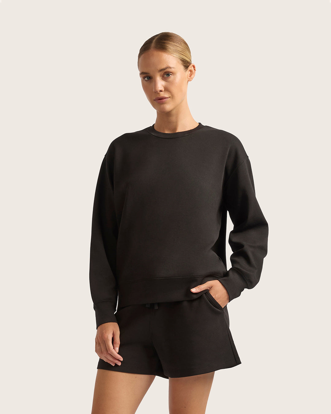 Bamboo CloudKnit Women's Crew Neck Sweater - Black