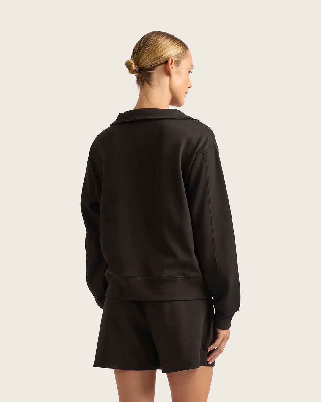 Bamboo CloudKnit Women's Quarter Zip Sweater - Black