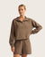 Bamboo CloudKnit Women's Quarter Zip Sweater - Oyster