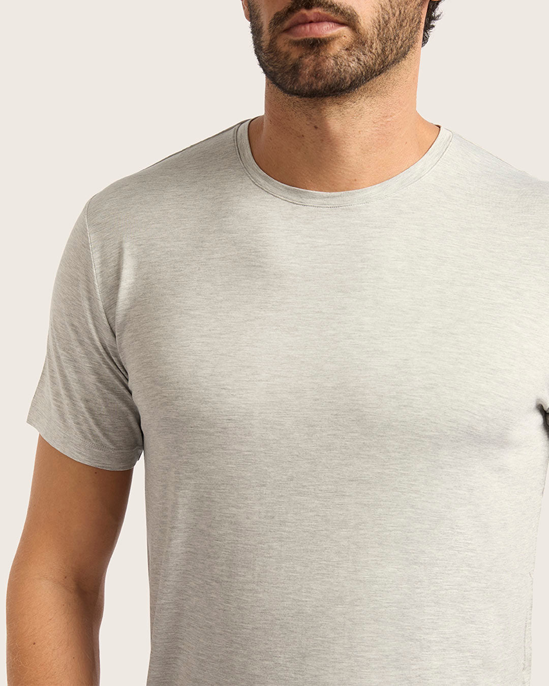 Men's Crew Neck T-Shirt - Light Grey Marl