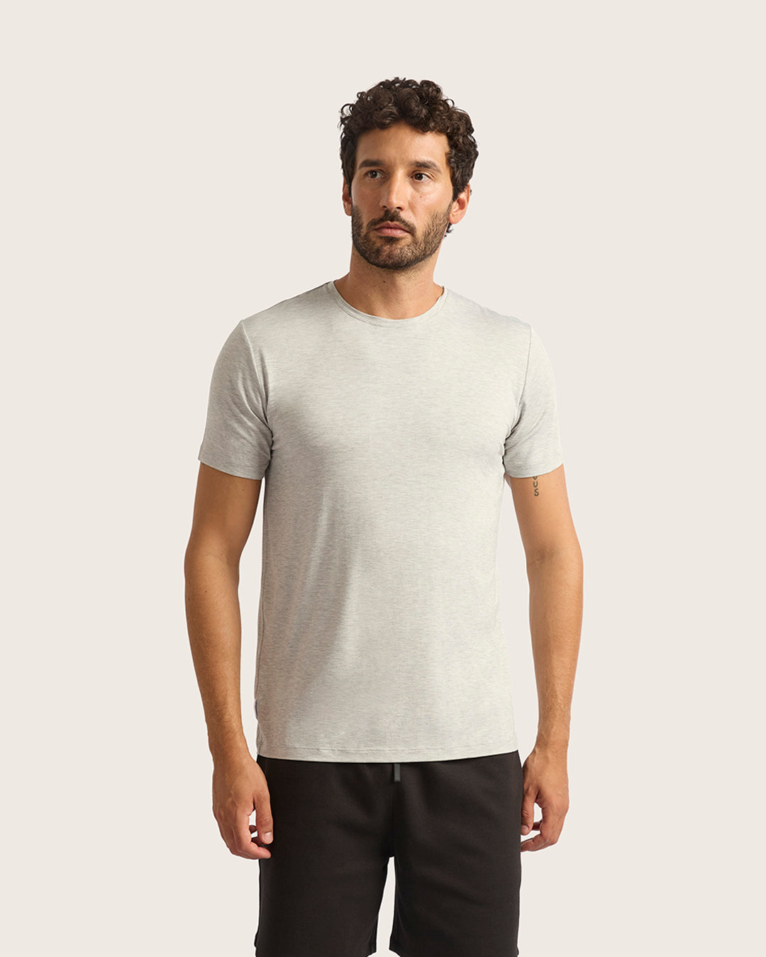 Men's Crew Neck T-Shirt - Light Grey Marl