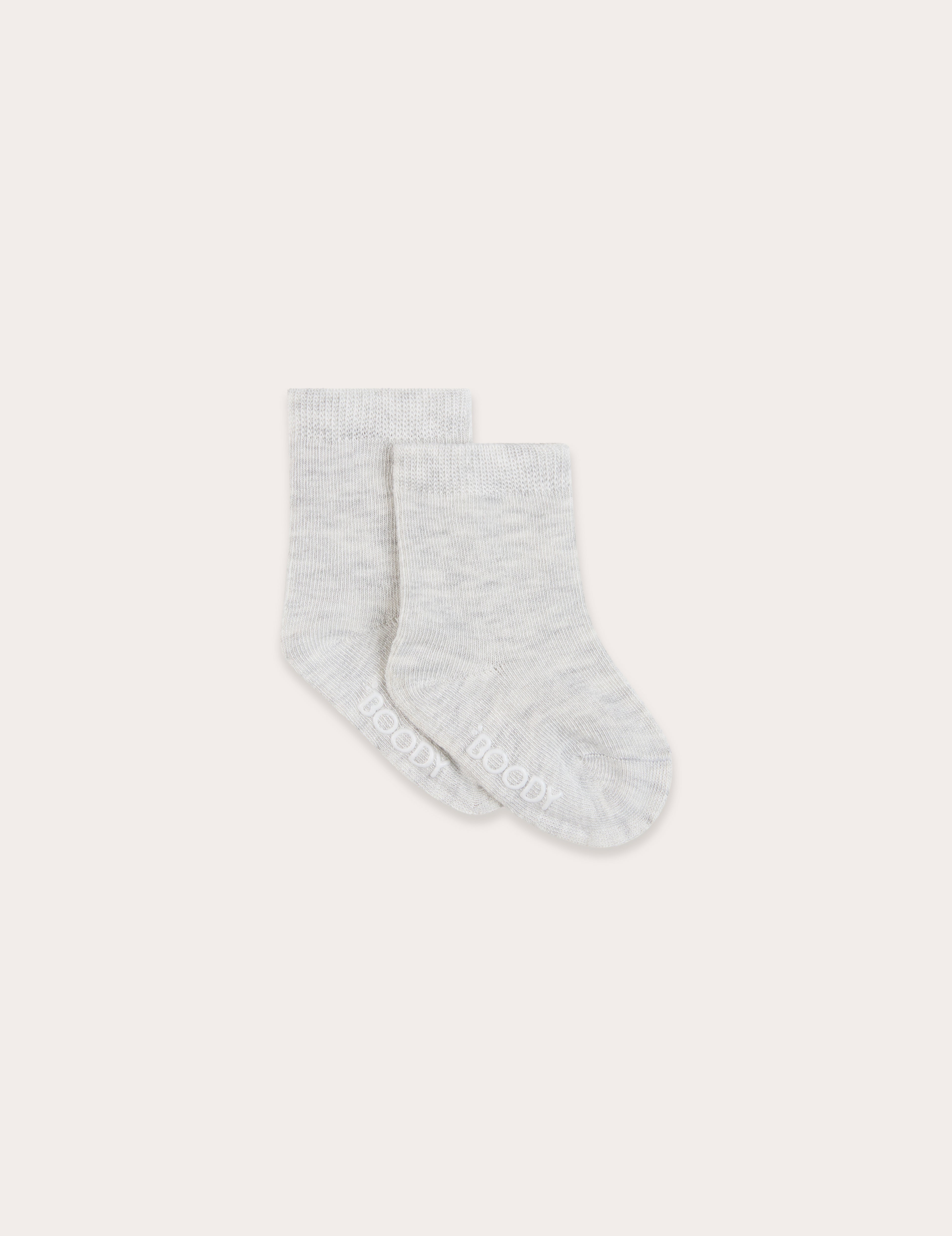 Baby Socks - 3 Pack - Heather Grey / Natural White / Stripe