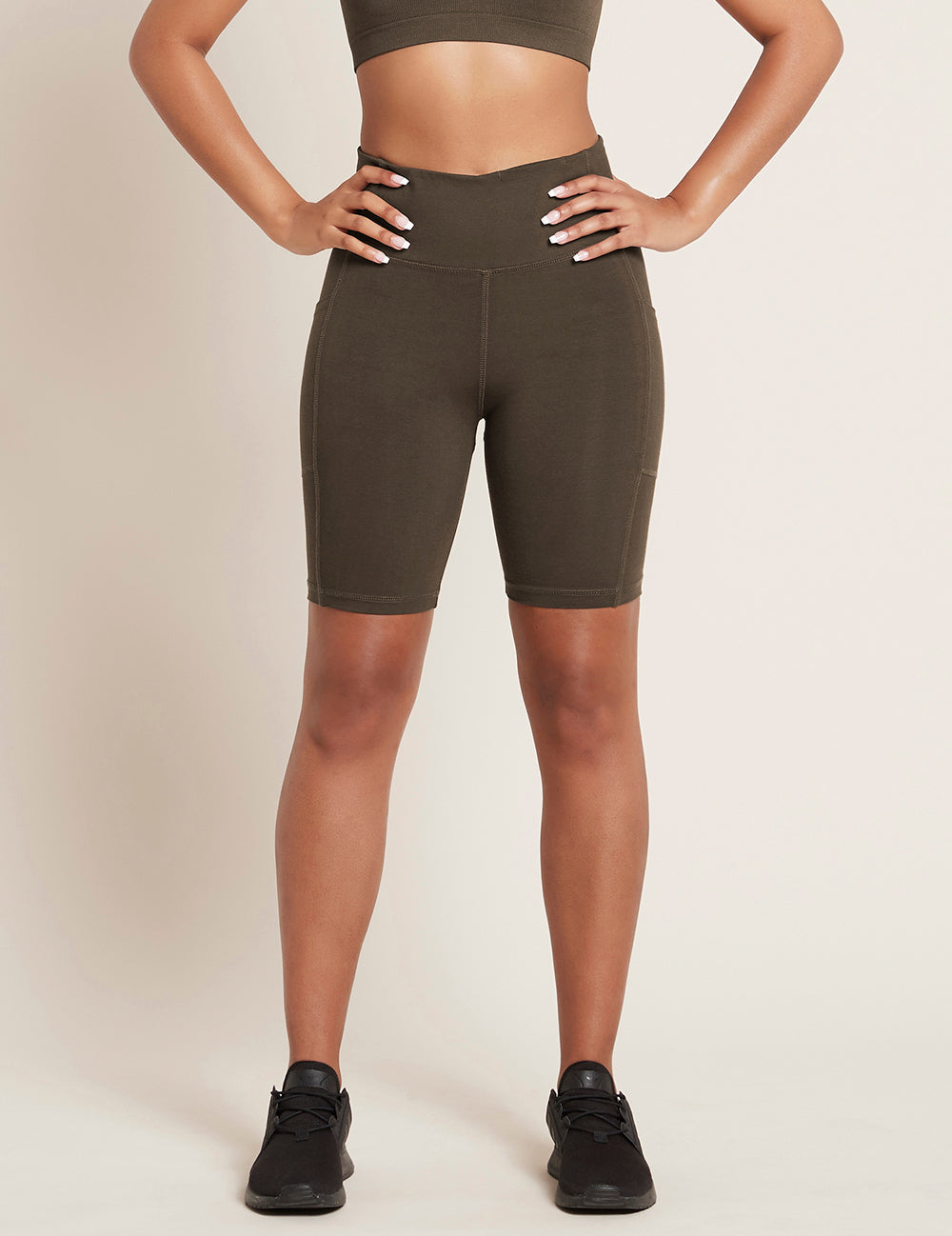 Motivate-8_-High-Waist-Shorts-Dark-Olive-Front.jpg