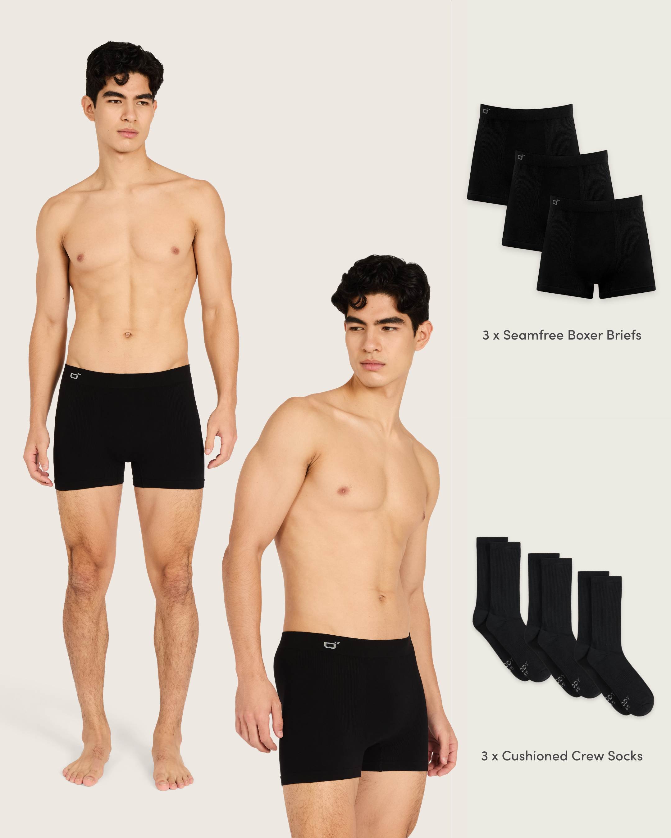 The Seamfree Socks & Jocks Pack - Black