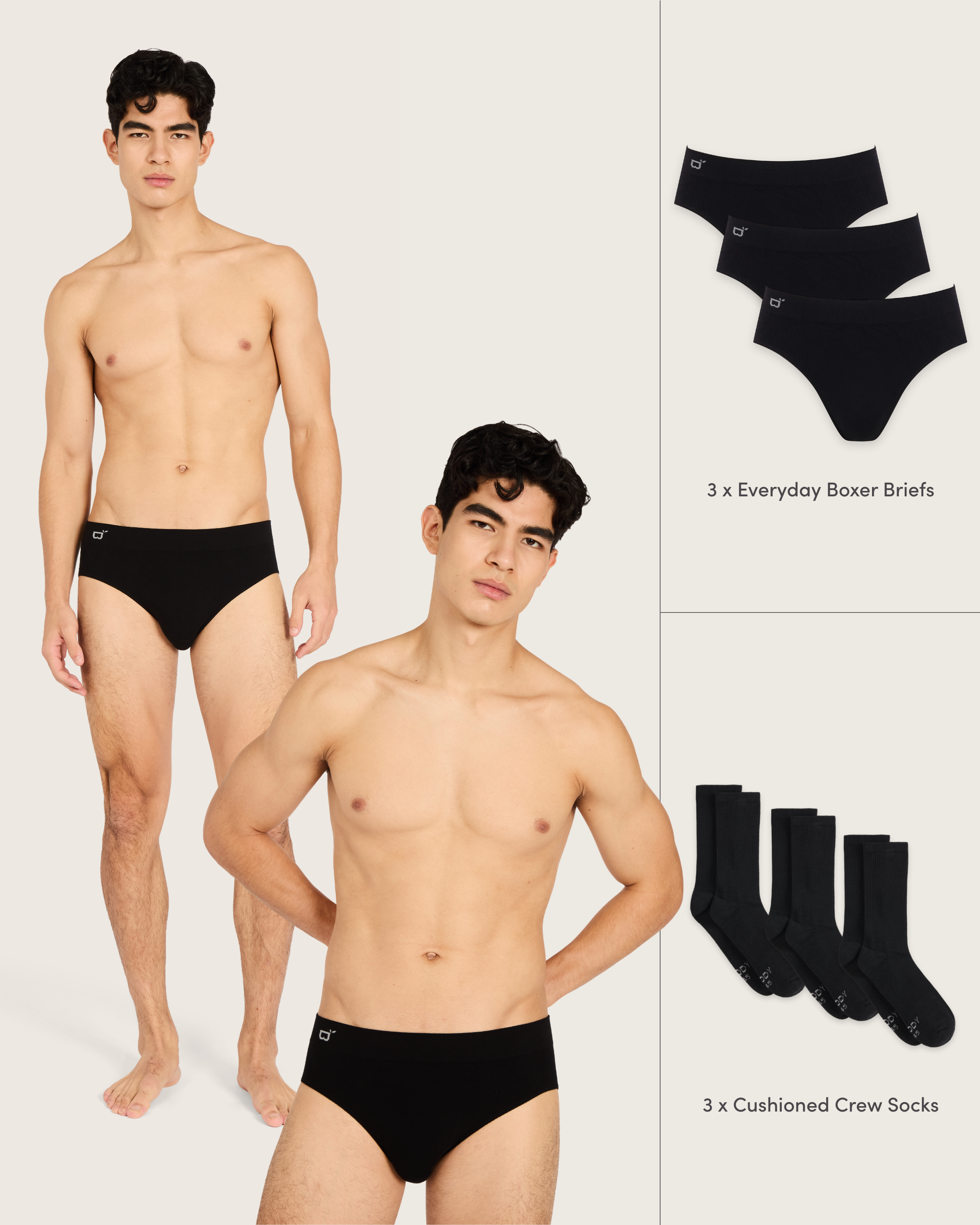 The Seamfree Socks & Briefs Pack - Black