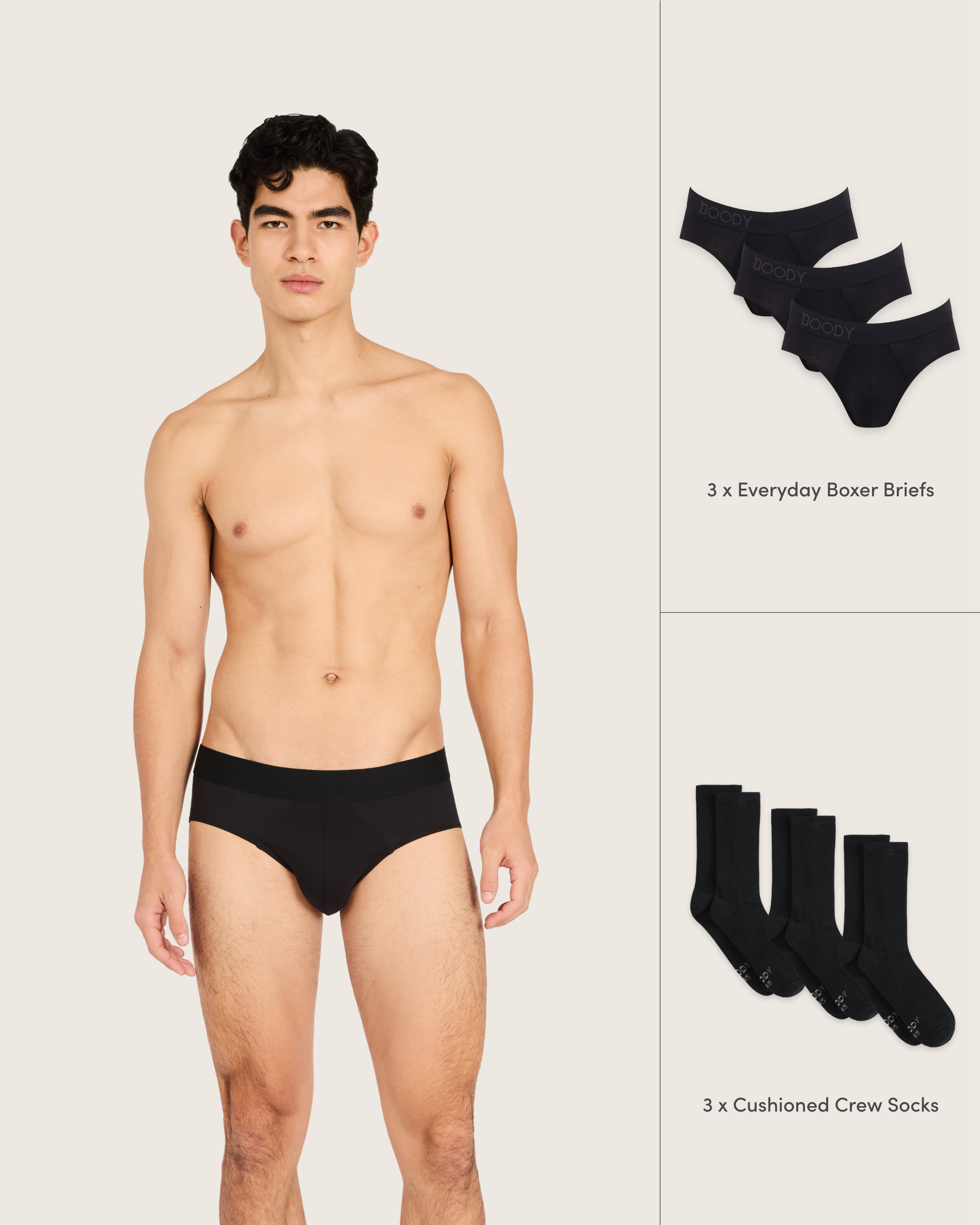 The Everyday Socks & Briefs Pack - Black