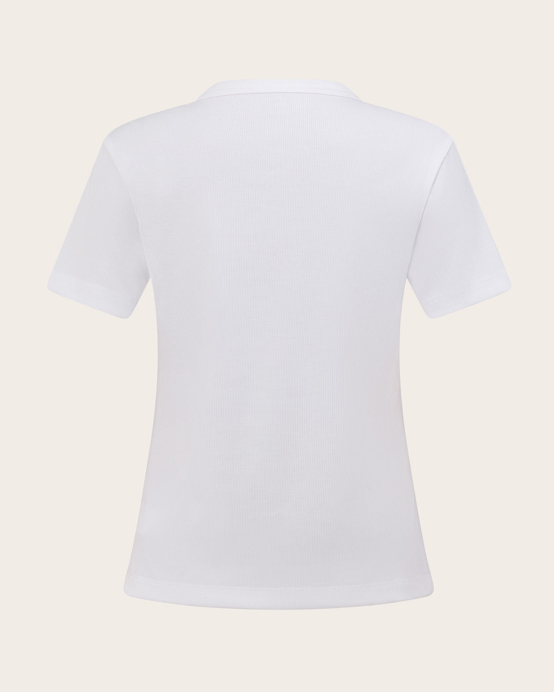Women's Ribbed Crew Neck T-Shirt - White