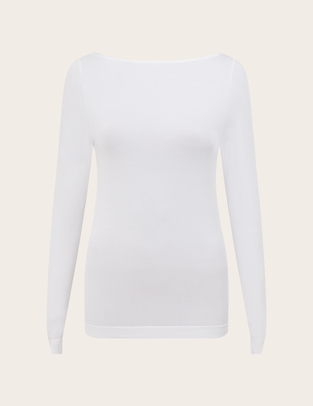 Base Layer Boatneck Long Sleeve Top - White