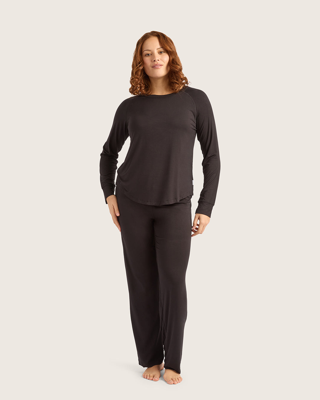 Goodnight Raglan Sleep Top - Black