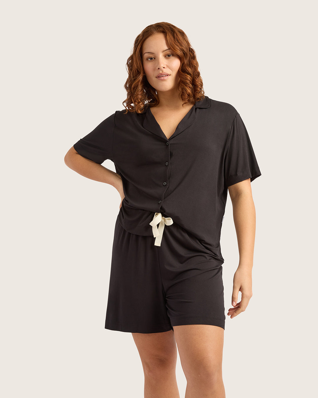 Goodnight Long Sleep Shorts - Black