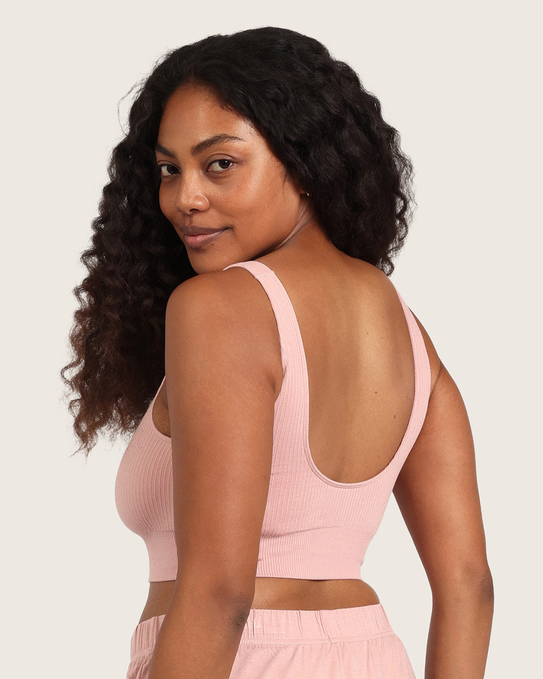 Ribbed Seamfree Crop-Dusty Pink