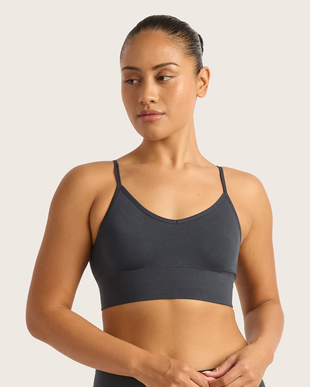 LYOLYTE Ribbed Low Back Bralette - Storm